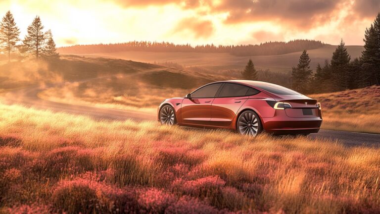 Voiture électrique en campagne