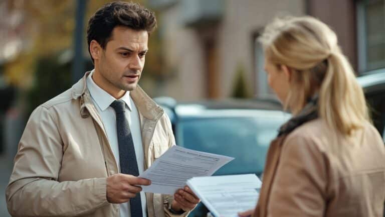 Deux personnes discutant documents