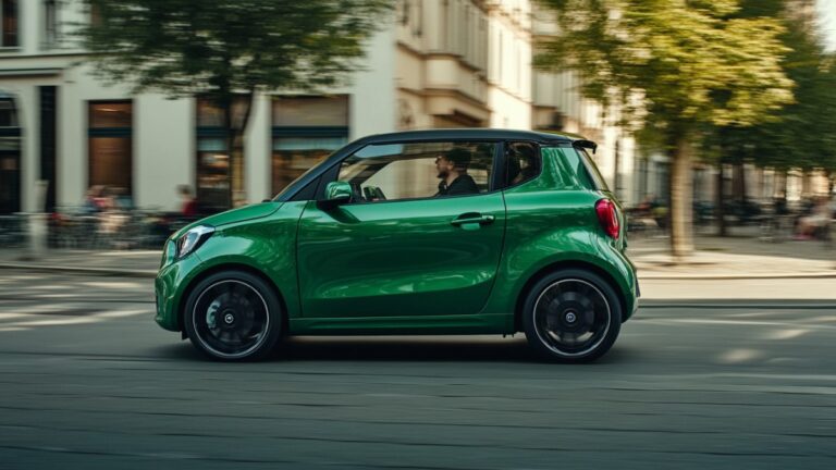 Voiture verte électrique profil