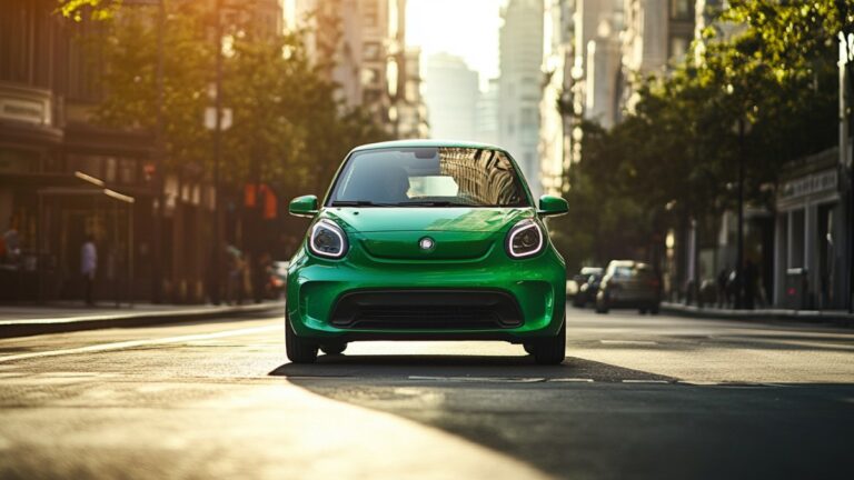 Voiture électrique verte avant