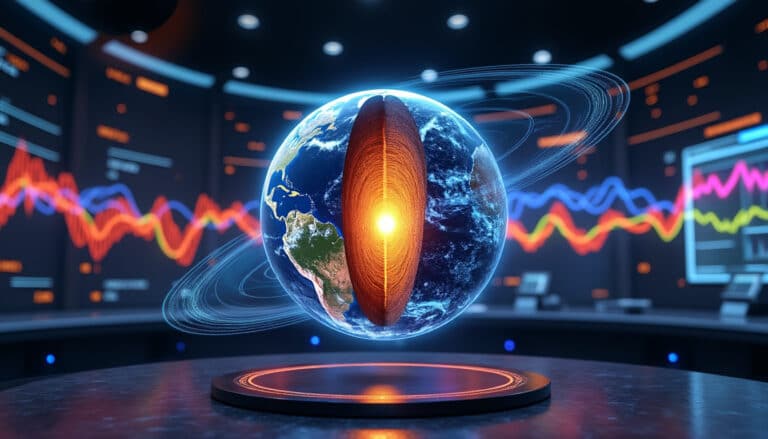 découvrez comment l'analyse détaillée des sismogrammes permet de cartographier la composition du noyau interne de la terre, offrant des insights précieux sur la structure profonde de notre planète.