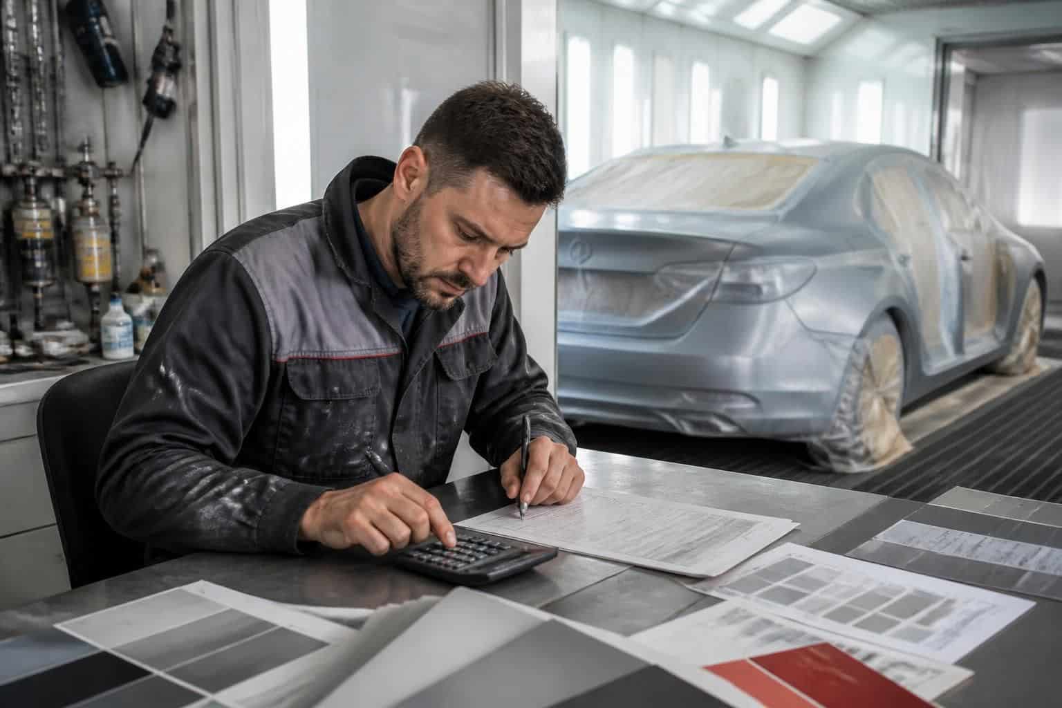découvrez comment un artisan professionnel calcule le tarif pour une peinture complète de voiture réalisée en cabine chauffée, garantissant une finition de qualité et durable.