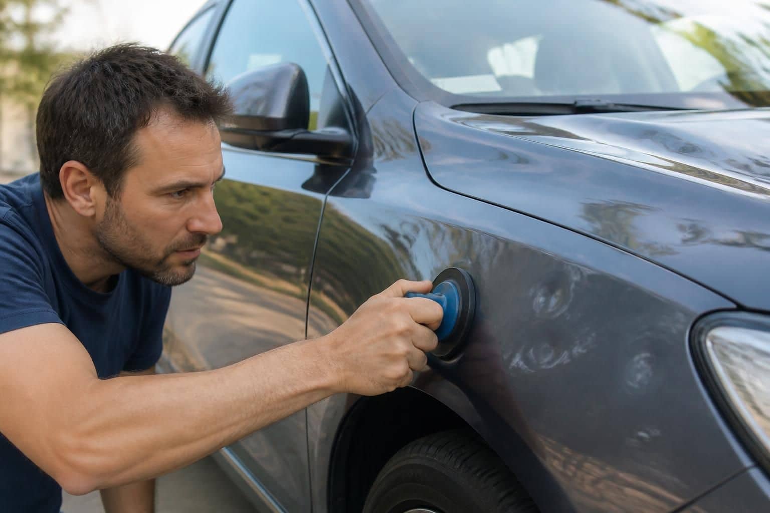 découvrez l'astuce rapide et efficace du ventousier pour débosseler votre voiture après un impact de grêle en quelques secondes, sans abîmer la peinture.