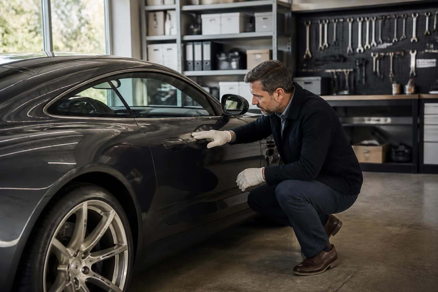 découvrez comment un expert en assurance habitation intervient dans le garage de votre maison pour gérer les cas de vol dans votre voiture, assurant une prise en charge rapide et efficace.
