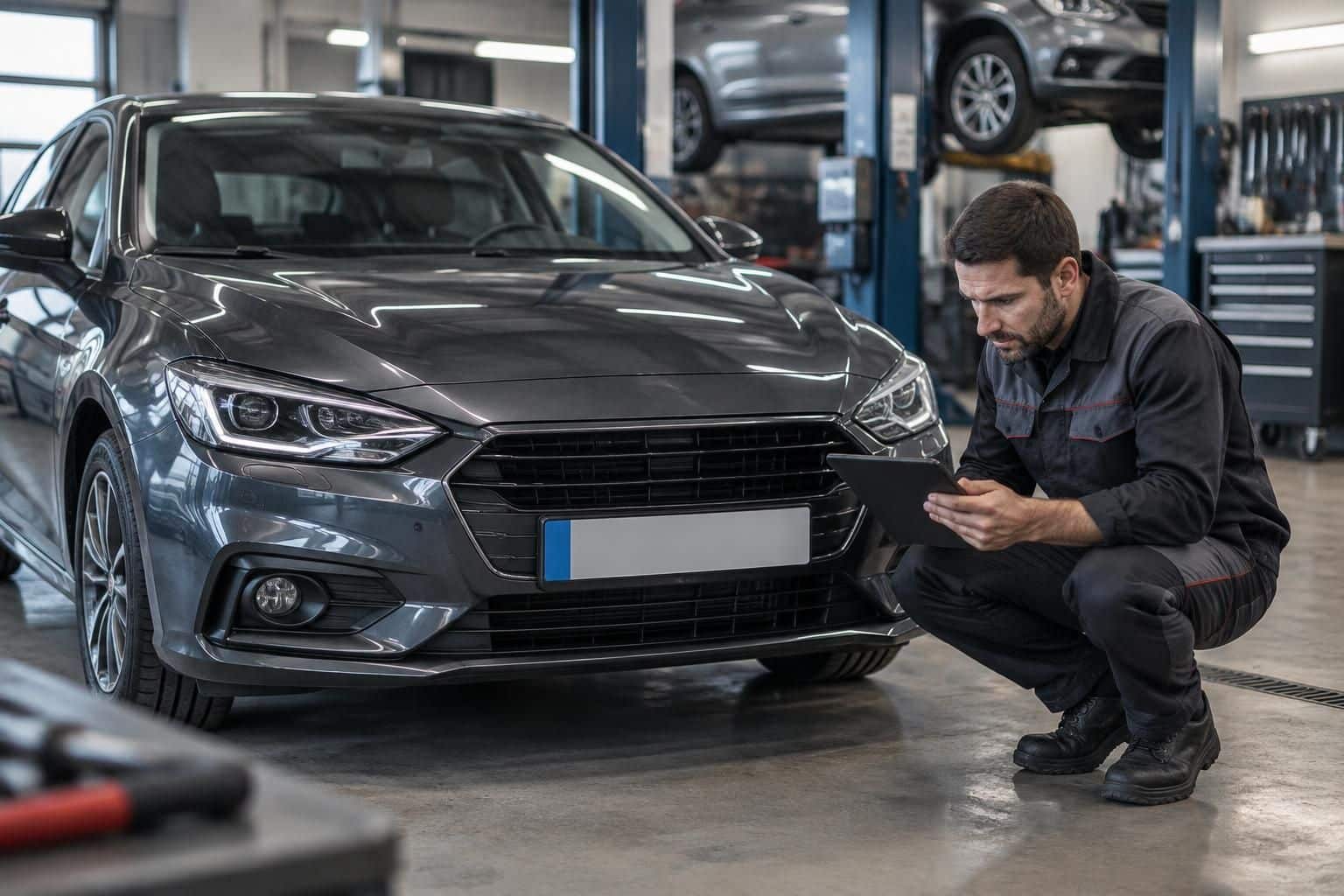 grâce au numéro d’immatriculation, un garagiste peut retrouver la marque, le modèle et les caractéristiques d’une voiture en quelques instants.