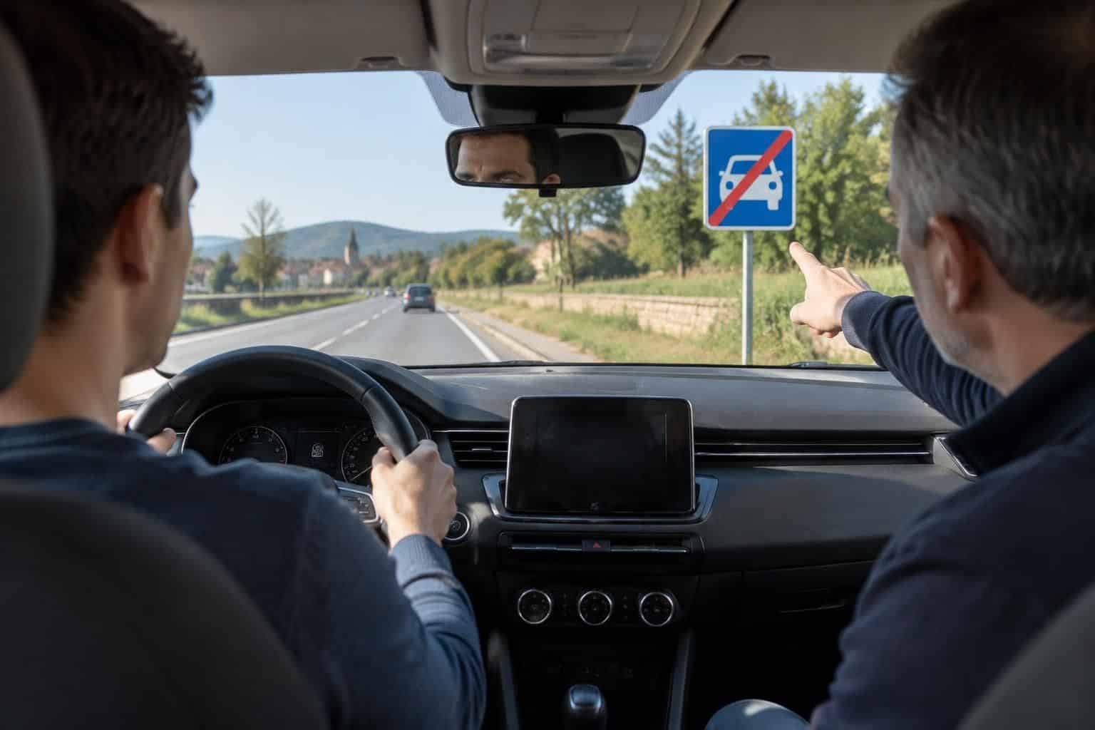 découvrez la signification du panneau bleu représentant une voiture barrée et apprenez à l’interpréter correctement lors de l’examen du code de la route.