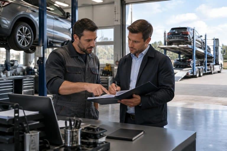 découvrez comment un garagiste demande à un transporteur logistique un devis pour le transport d’une voiture par camion et compare les tarifs.