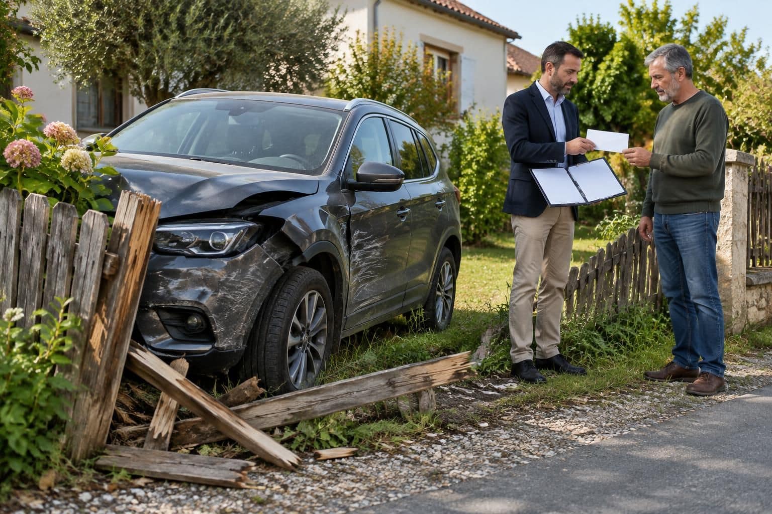 après une sortie de route, découvrez qui indemnise la clôture endommagée et dans quelles conditions l’assurance auto prend en charge les réparations.